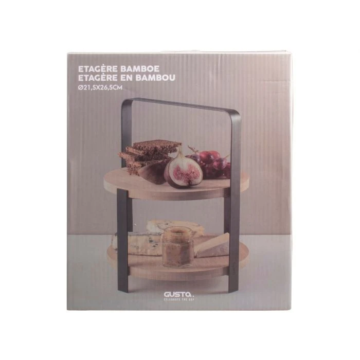 Gusta Etagere / Serveertoren - Bamboe - 27 Cm - 2-laags 4 Gusta Etagere / Serveertoren - Bamboe - 27 Cm - 2-laags - Image 2