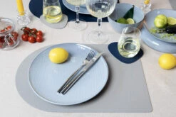 Jay Hill Placemats - Vegan Leer - Grijs / Blauw - Bread - Dubbelzijdig - 44 X 30 Cm - 6 Stuks -Cuisine Et Table 11 Jay hill servies stripes 02