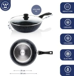 Westinghouse Pannenset Black Marble (Grillpan 28 Cm + Wokpan ø 30 Cm) - Inductie En Alle Andere Warmtebronnen -Cuisine Et Table 1176x1200 1