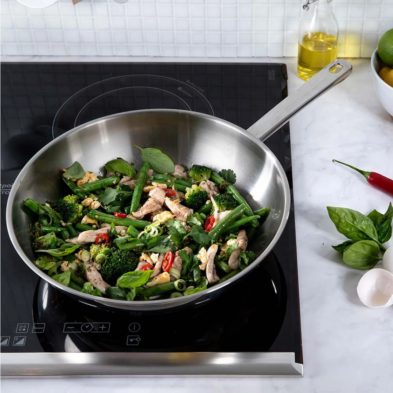 BK Wokpan Bright RVS - ø 28 Cm - Zonder Anti-aanbaklaag 6 BK Wokpan Bright RVS - ø 28 Cm - Zonder Anti-aanbaklaag - Image 4