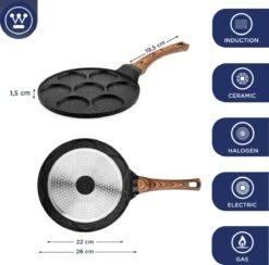Westinghouse Pannenkoekpannenset Marble Wood - ø 26 En 28 Cm - Inductie En Alle Andere Warmtebronnen -Cuisine Et Table 1200x1185