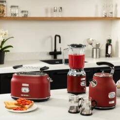 Westinghouse Retro Waterkoker + Broodrooster 2 Sleuven + Blender - Rood 21 Westinghouse Retro Waterkoker + Broodrooster 2 Sleuven + Blender - Rood -Cuisine Et Table 1200x1200 134
