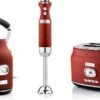 Westinghouse Retro Waterkoker + Broodrooster 2 Sleuven + Staafmixer - Rood -Cuisine Et Table 1200x698