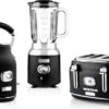 Westinghouse Retro Waterkoker + Broodrooster 4 Sleuven + Blender - Zwart -Cuisine Et Table 1200x793
