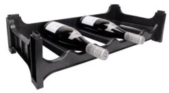 Wijnrek Stapelbaar - Kunststof - Zwart - 6 Flessen