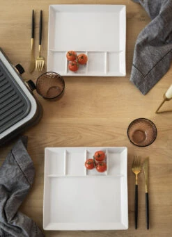 Fonduebord / Gourmetbord - 5 Vakken - Wit - 24 X 24 Cm -Cuisine Et Table 2 gourmet bord 2