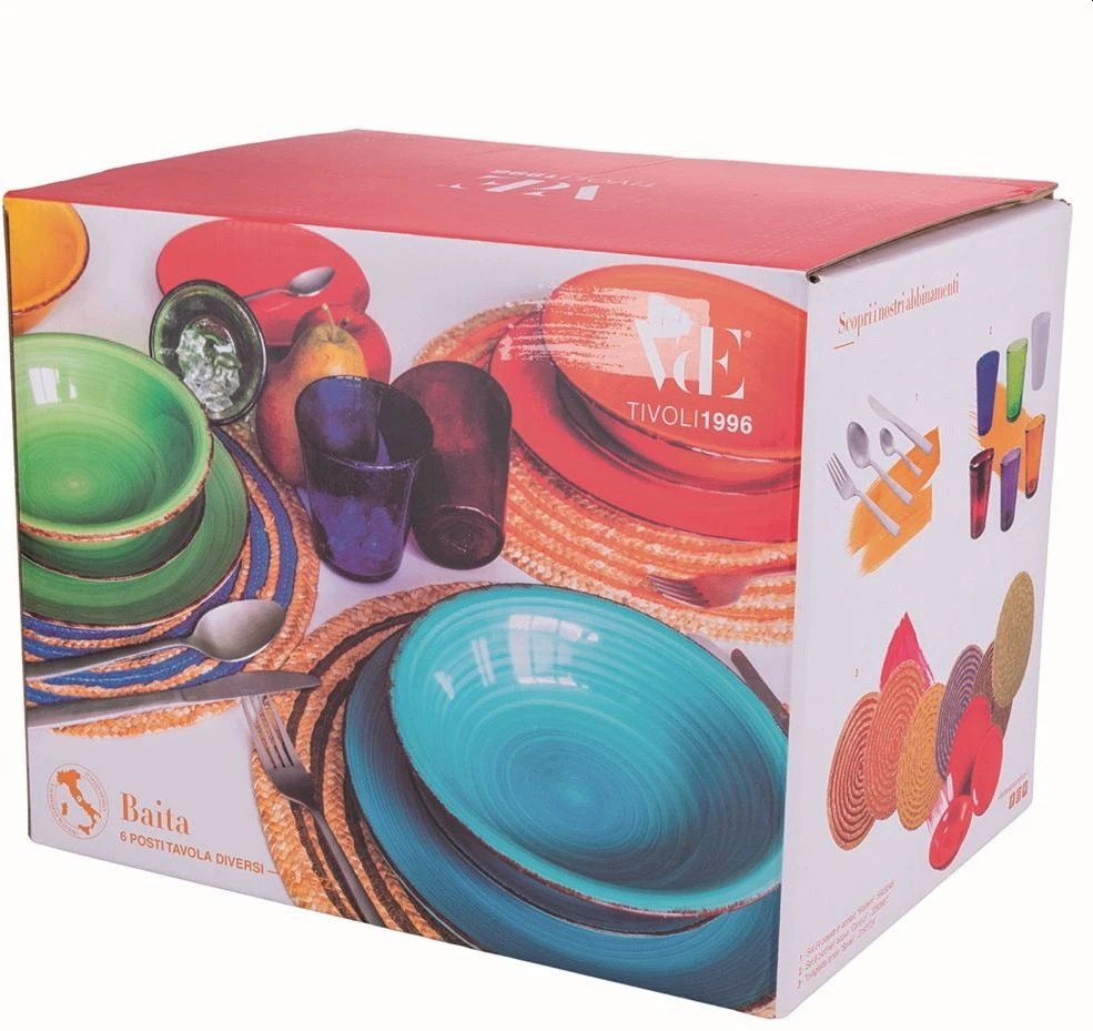 Villa D'Este Serviesset Baita - Colori Caldi - 18-delig / 6 Personen 9 Villa D'Este Serviesset Baita - Colori Caldi - 18-delig / 6 Personen - Image 7