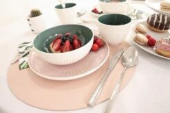 Jay Hill Placemats - Vegan Leer - Grijs / Roze - Dubbelzijdig - ø 38 Cm - 6 Stuks -Cuisine Et Table 24 3