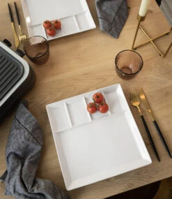 Fonduebord / Gourmetbord - 5 Vakken - Wit - 24 X 24 Cm -Cuisine Et Table 3 gourmet bord 1