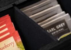 Sakura Tea Theedoos - Zwart - 6-vaks - Met Fluweel - 43 X 9 Cm -Cuisine Et Table 5 detail 6 lang zwart 1