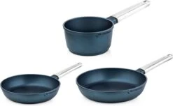 Westinghouse Pannenset Performance (Koekenpan ø 24 En 28 Cm + Steelpan ø 18 Cm) - Blauw - Inductie En Alle Andere Warmtebronnen