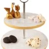 Jay Hill Etagere Marmer Goud 2-Laags -Cuisine Et Table 6 204830 marmeren etagere gevuld 2 1