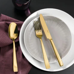 Sambonet Bestekset Flat - Goud - 30 Delig / 6 Personen 8 Sambonet Bestekset Flat - Goud - 30 Delig / 6 Personen -Cuisine Et Table 62712GN1 amb01
