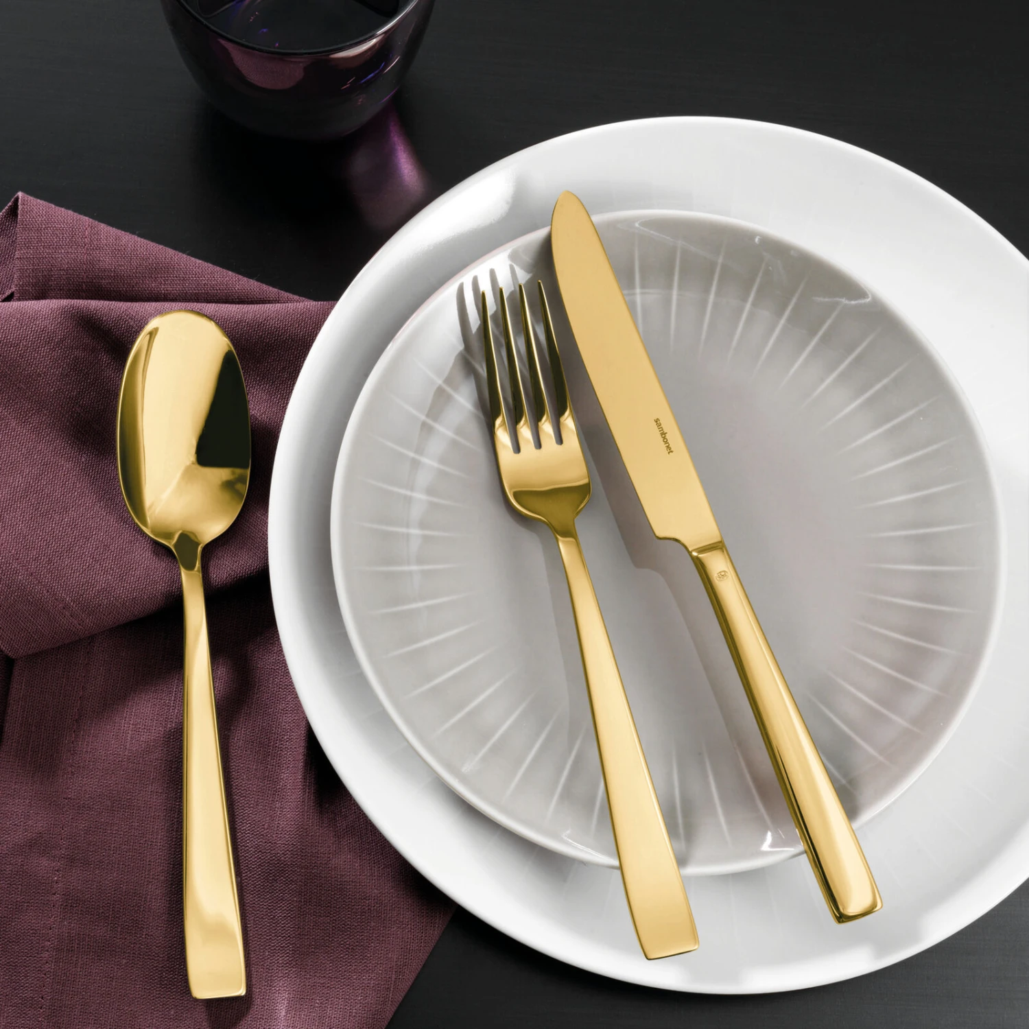 Sambonet Bestekset Flat - Goud - 30 Delig / 6 Personen 5 Sambonet Bestekset Flat - Goud - 30 Delig / 6 Personen - Image 3