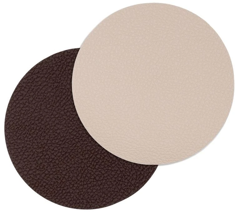 Jay Hill Onderzetters - Vegan Leer - Bruin / Zand - Dubbelzijdig - ø 10 Cm - 6 Stuks 6 Jay Hill Onderzetters - Vegan Leer - Bruin / Zand - Dubbelzijdig - ø 10 Cm - 6 Stuks - Image 4