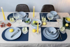 Jay Hill Placemats - Vegan Leer - Grijs / Blauw - Bread - Dubbelzijdig - 44 X 30 Cm - 6 Stuks -Cuisine Et Table 8 Jay hill servies stripes 11
