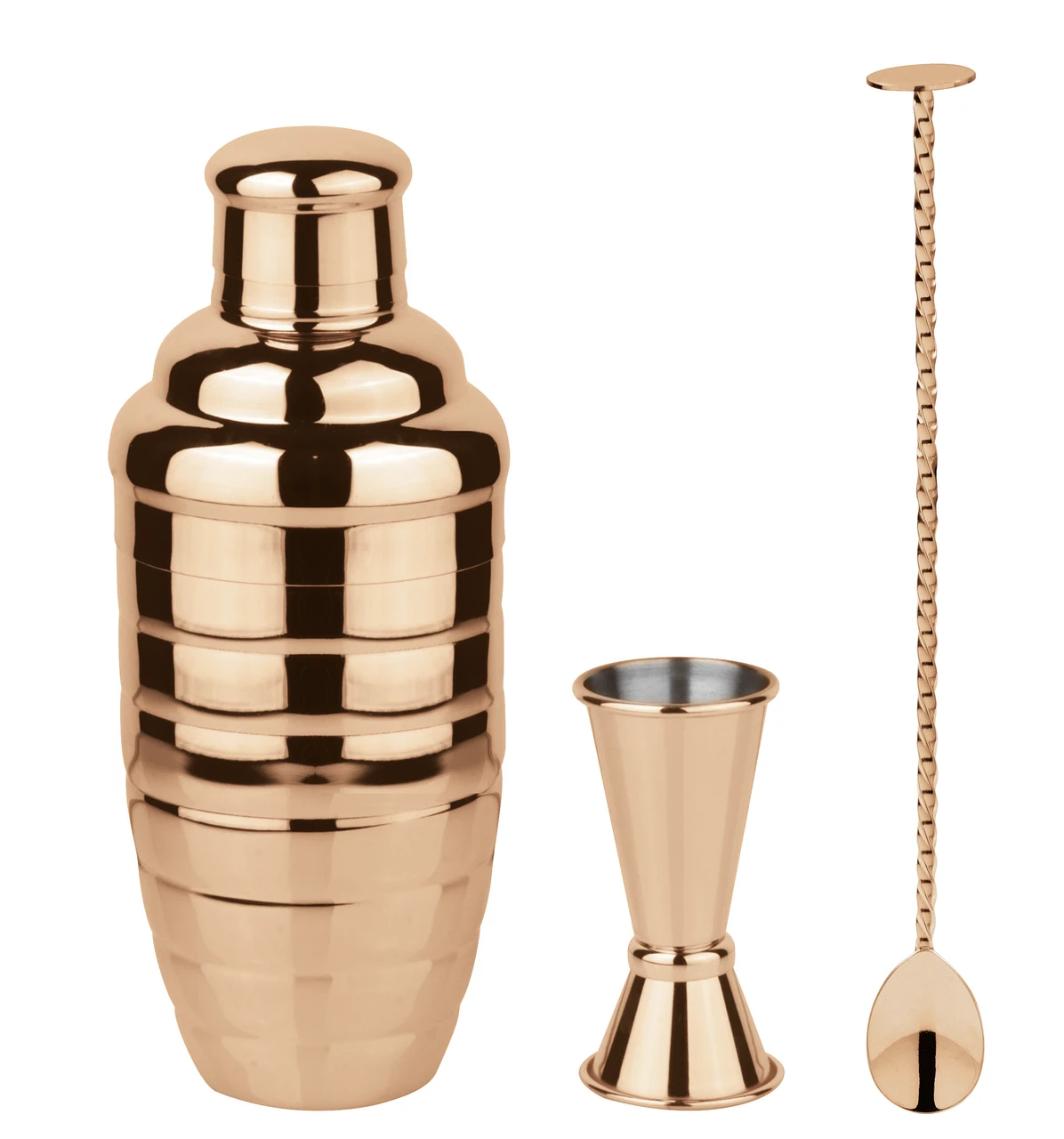 Paderno Cocktailset Starter - Koper - 3 Delige Set 3 Paderno Cocktailset Starter - Koper - 3 Delige Set