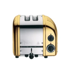 Dualit Broodrooster NewGen - Extra Brede Sleuven - Messing - D27391 -Cuisine Et Table 85835 newgen 2slot brass front