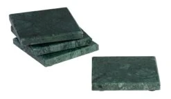 Jay Hill Onderzetters Marmer - Groen - 10 X 10 Cm - 4 Stuks -Cuisine Et Table 8720364453237 2 1