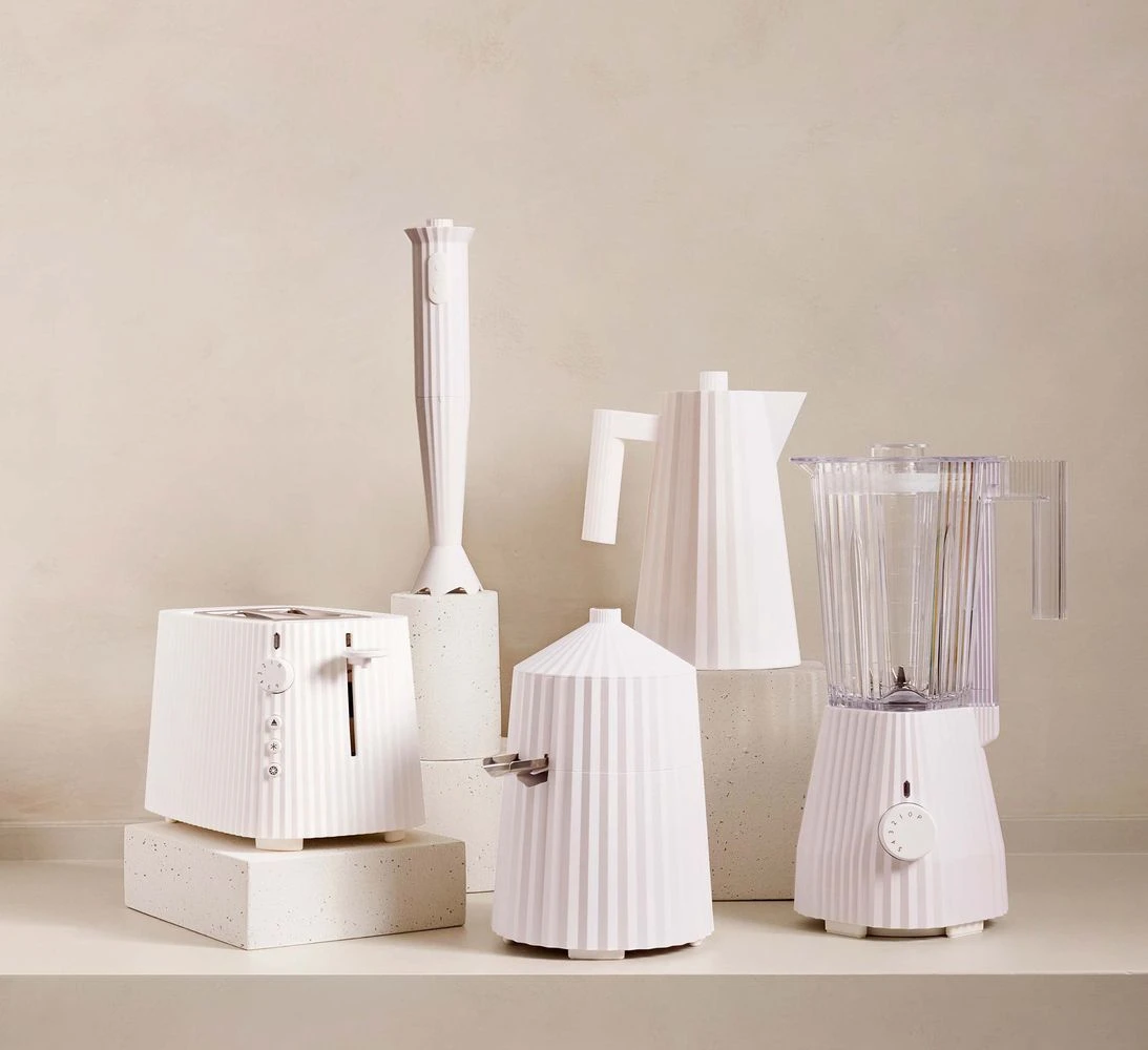 Alessi Broodrooster Plissé + Alessi Waterkoker Plissé 1.7 Liter - Wit - Michele De Lucchi 4 Alessi Broodrooster Plissé + Alessi Waterkoker Plissé 1.7 Liter - Wit - Michele De Lucchi - Image 2