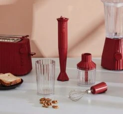 Alessi Staafmixer Set Plissé - Rood - Michele De Lucchi - MDL10S R -Cuisine Et Table Alessi Staafmixer sfeer1