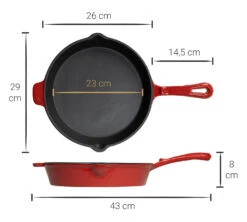 Blackwell Koekenpan - Gietijzer - Rood - ø 26 Cm - Zonder Anti-aanbaklaag -Cuisine Et Table Asset 36@2x 80