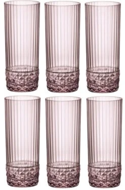 Bormioli Rocco Longdrinkglazen America 20's - Lilac Rose - 490 Ml - 6 Stuks