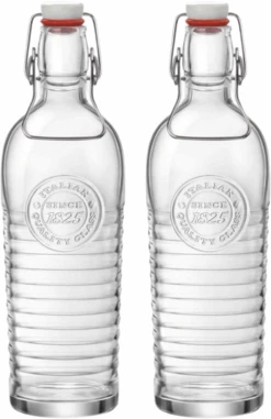 Bormioli Rocco Beugelflessen / Weckflessen Officina 1825 - Transparant - 1.2 Liter - 2 Stuks