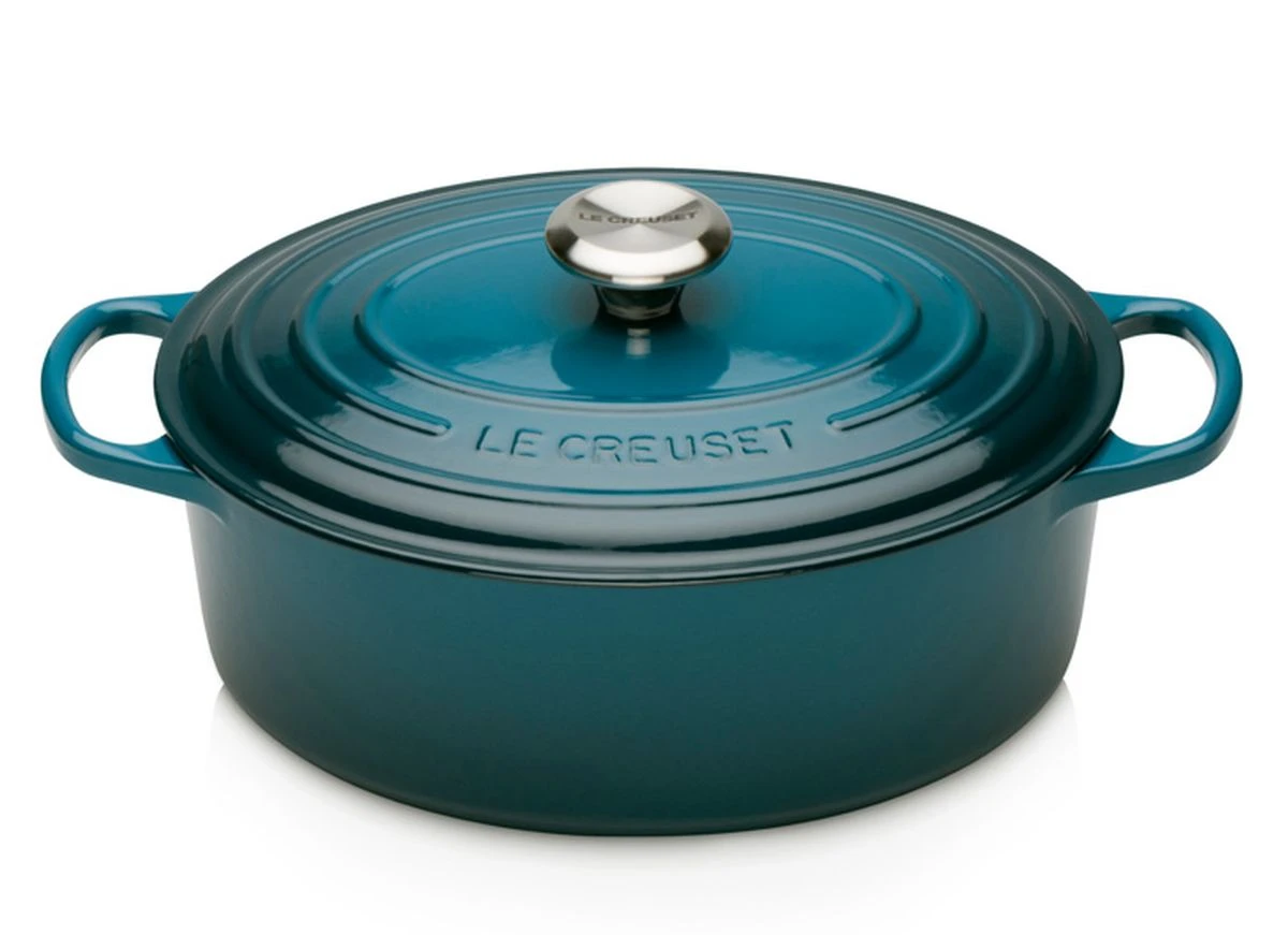 Le Creuset Braadpan Signature - Ovaal - Deap Teal - ø 29 Cm / 4.7 Liter 3 Le Creuset Braadpan Signature - Ovaal - Deap Teal - ø 29 Cm / 4.7 Liter