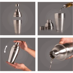 Vacu Vin Cocktailshaker - Zilver - 550 Ml -Cuisine Et Table Cocktail Shaker Stainless Steel Instructions