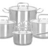 Demeyere - 4 Delige Pannenset (Kookpan ø 18 / 20 / 24 Cm + Steelpan ø 18 Cm) + Deksels Classic 3 - RVS -Cuisine Et Table Demeyere Pannenset Resto
