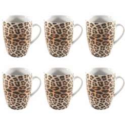 Studio Tavola Mokken Leopard 340 Ml - 6 Stuks