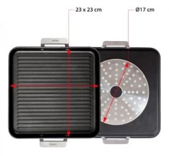 Valira Grillpan Aire Met Handgrepen - 23 X 23 Cm - Standaard Anti-aanbaklaag -Cuisine Et Table GrillpanMetHandvaten23x23cm.jpg2