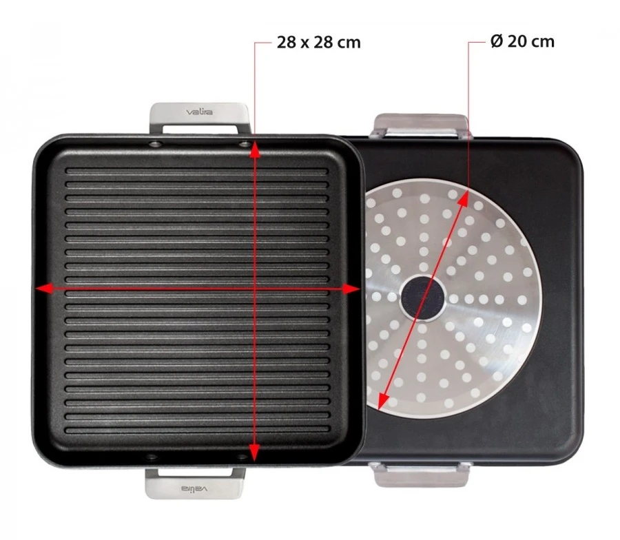Valira Grillpan Aire Met Handgrepen - 28 X 28 Cm - Standaard Anti-aanbaklaag 5 Valira Grillpan Aire Met Handgrepen - 28 X 28 Cm - Standaard Anti-aanbaklaag - Image 3