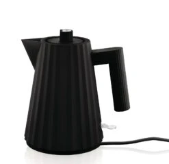 Alessi Waterkoker Plissé - Droogkookbeveiliging - Zwart - Michele De Lucchi - 1 Liter - MDL06/1 B -Cuisine Et Table MDL06 1 B 1