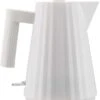 Alessi Waterkoker Plissé - Droogkookbeveiliging - Wit - Michele De Lucchi - 1 Liter - MDL06/1 W -Cuisine Et Table MDL06 W 1 A4 3500pxl