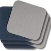 Jay Hill Onderzetters - Vegan Leer - Grijs / Blauw - Dubbelzijdig - 10 X 10 Cm - 6 Stuks
