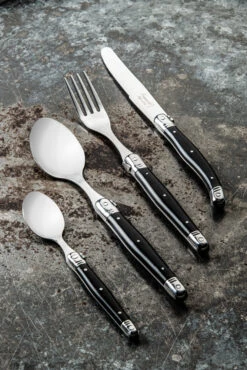 Laguiole Style De Vie Bestekset Premium Line - Zwart - 24 Delig / 6 Personen -Cuisine Et Table PrCouvZwart 1