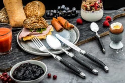 Laguiole Style De Vie Bestekset Premium Line - Zwart - 24 Delig / 6 Personen -Cuisine Et Table PrCouvZwart 3