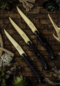 Laguiole Style De Vie Steakmessen Prestige Line Goud - 6 Stuks -Cuisine Et Table PresSteakGoudZw 1