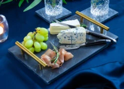 Jay Hill Dienblad - Met Handvatten - Marmer - Grijs - 30 X 20 Cm -Cuisine Et Table Serveerplank Grijs 3