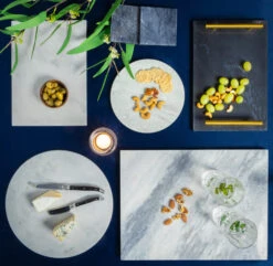 Jay Hill Dienblad - Met Handvatten - Marmer - Grijs - 30 X 20 Cm -Cuisine Et Table Serveerplank Grijs 6 2 1