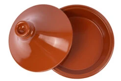 Cookinglife Tajine Regas - Aardewerk - Terracotta - ø 32 Cm / 3 Liter 13 Cookinglife Tajine Regas - Aardewerk - Terracotta - ø 32 Cm / 3 Liter -Cuisine Et Table Tajine rood open