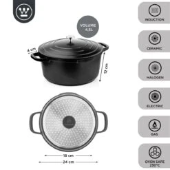 Westinghouse Braadpan Performance - Blissful Black - ø 28 Cm / 6.7 Liter -Cuisine Et Table WCCC0095024BK 3 1