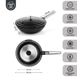 Westinghouse Wokpan Performance - Blissful Black - ø 28 Cm - Standaard Anti-aanbaklaag -Cuisine Et Table WCCW0095028BK 3