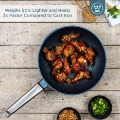 Westinghouse Wokpan Performance - Bravery Blue - ø 28 Cm - Standaard Anti-aanbaklaag 28 Westinghouse Wokpan Performance - Bravery Blue - ø 28 Cm - Standaard Anti-aanbaklaag -Cuisine Et Table WCCW0095028BL 2