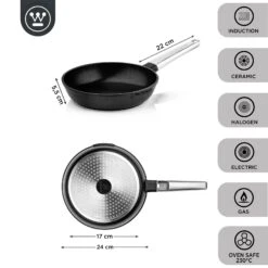Westinghouse Koekenpan Performance - Blissful Black - ø 24 Cm - Standaard Anti-aanbaklaag -Cuisine Et Table WCFP0095024BK 3