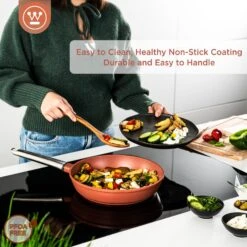 Westinghouse Koekenpan Performance - Rebel Red - ø 24 Cm - Standaard Anti-aanbaklaag -Cuisine Et Table WCFP0095024OR 4