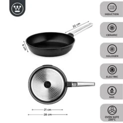 Westinghouse Koekenpan Performance - Blissful Black - ø 28 Cm - Standaard Anti-aanbaklaag -Cuisine Et Table WCFP0095028BK 3
