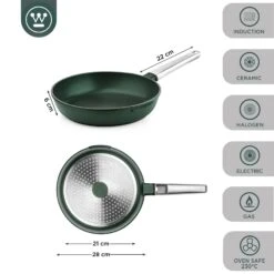 Westinghouse Koekenpan Performance - Gracious Green - ø 28 Cm - Standaard Anti-aanbaklaag 17 Westinghouse Koekenpan Performance - Gracious Green - ø 28 Cm - Standaard Anti-aanbaklaag -Cuisine Et Table WCFP0095028SG 3